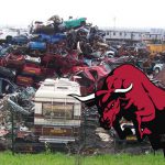 scrapyard owner replaces guard dogs with fighting bulls. News